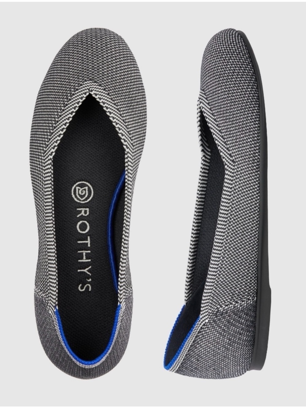 Rothy's Rothys Round Grey Birdseye Flats in Size 7.5